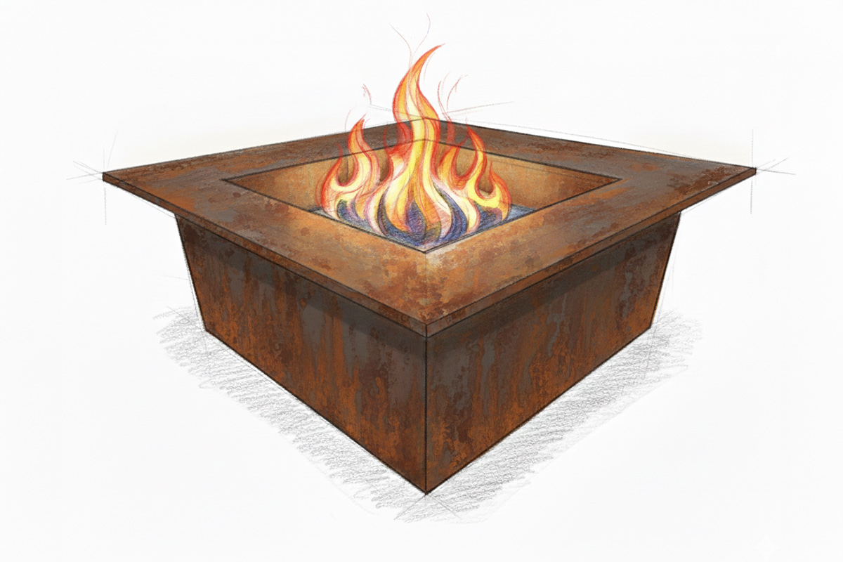 Recessed fire pit